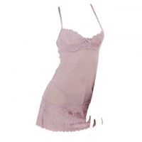 L0526 - Baju Tidur Lingerie Bodycon Sheath Dress Tali Silang Abu-Abu Transparan Bra Kawat