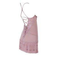 L0526 - Baju Tidur Lingerie Bodycon Sheath Dress Tali Silang Abu-Abu Transparan Bra Kawat - 2
