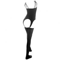 BS175 - Bodystocking Garter Hitam Transparan - 2