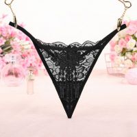 GS314 - Celana Dalam G-String Wanita Hitam Transparan Rumbai - 2