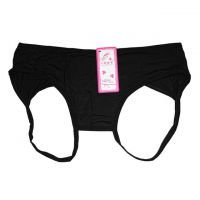 P610 - Celana Dalam Panties Hipster Hitam Crotchless Terbuka Belakang
