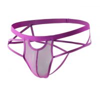 GP078 - Celana Dalam G-String Pria Ungu Transparan Tali 2