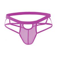 GP078 - Celana Dalam G-String Pria Ungu Transparan Tali 2 - 2
