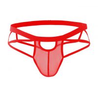 GP079 - Celana Dalam G-String Pria Merah Transparan Tali 2 - 2