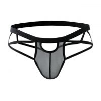 GP080 - Celana Dalam G-String Pria Hitam Transparan Tali 2 - 2