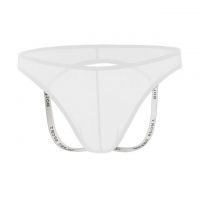 GP081 - Celana Dalam G-String Pria Putih Transparan Terbuka Belakang - 2