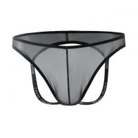 GP084 - Celana Dalam G-String Pria Hitam Transparan Terbuka Belakang - 2