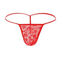 GP085 - Celana Dalam G-String Pria Merah Transparan T-Back - 2