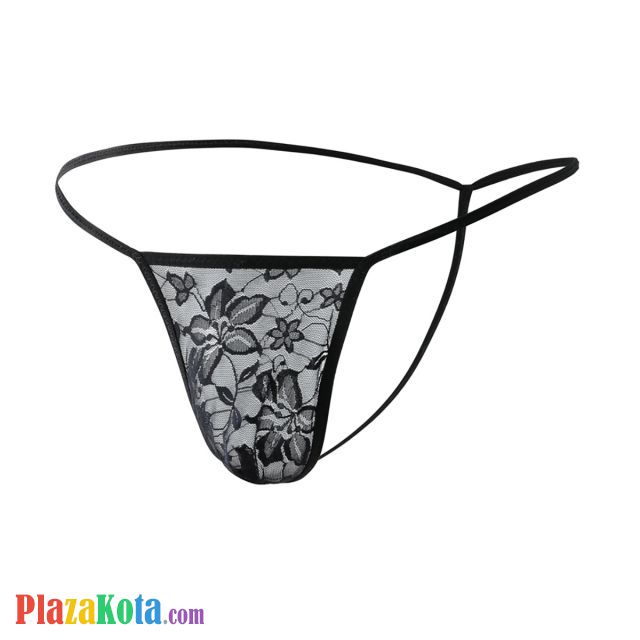 GP086 - Celana Dalam G-String Pria Hitam Transparan T-Back