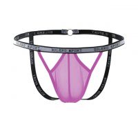 GP087 - Celana Dalam G-String Pria Ungu Transparan Terbuka Belakang - 2