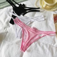 P645 - Celana Dalam Panties Thong Magenta Transparan Pita Depan Tali 2 - 2