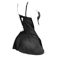 L1325 - Baju Tidur Lingerie Babydoll Mini Dress Hitam Transparan Bra Kawat Cup Busa - 2