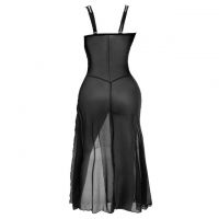 L1337 - Baju Tidur Lingerie Long Gown Gaun Panjang Maxi Dress Hitam Transparan - 2